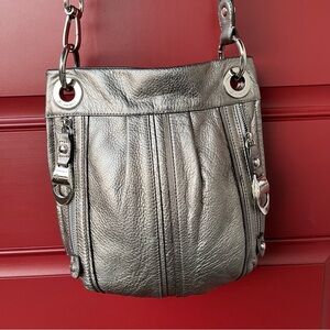 B. Makowsky Silver Crossbody Bag